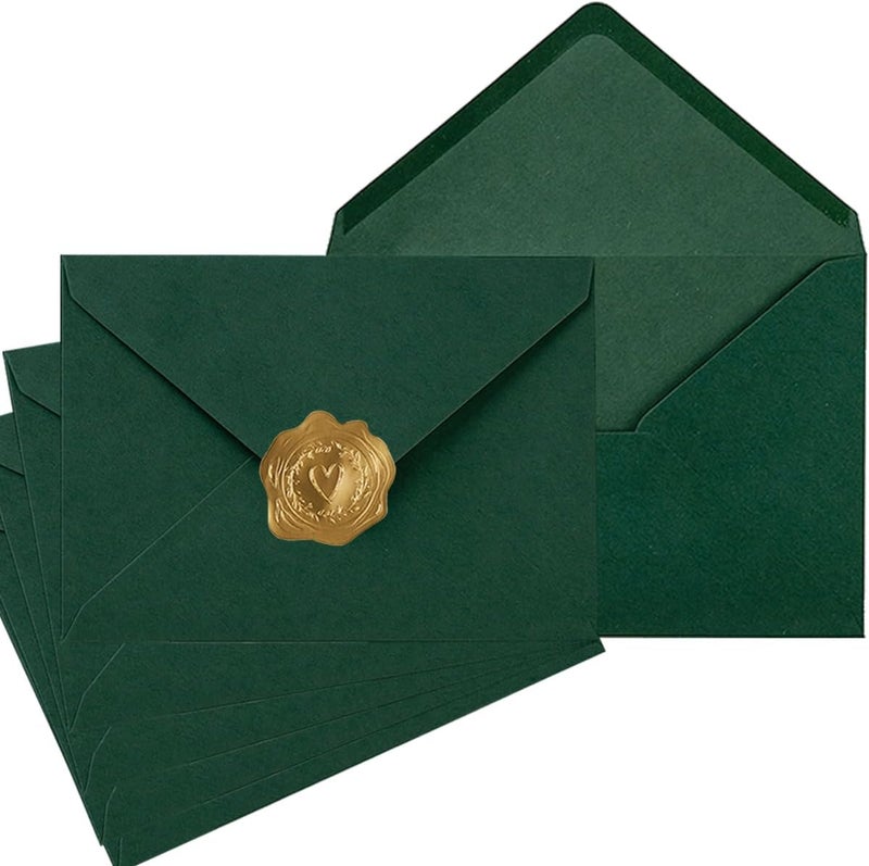 Toperd 50 Pack A6 Envelopes for 4 x 6 Greeting Cards, Birthday Party, Photos, Baby Shower and Wedding Invitation Cards, 6 1/2 x 4 3/4 Inches (Dark Green) - Image 1